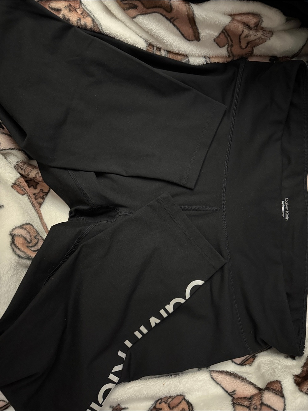 Calvin Klein Black Girls' Athletic Leggings with Logo